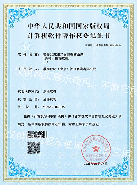 微询世纪获得 极普SDBR 软著证书